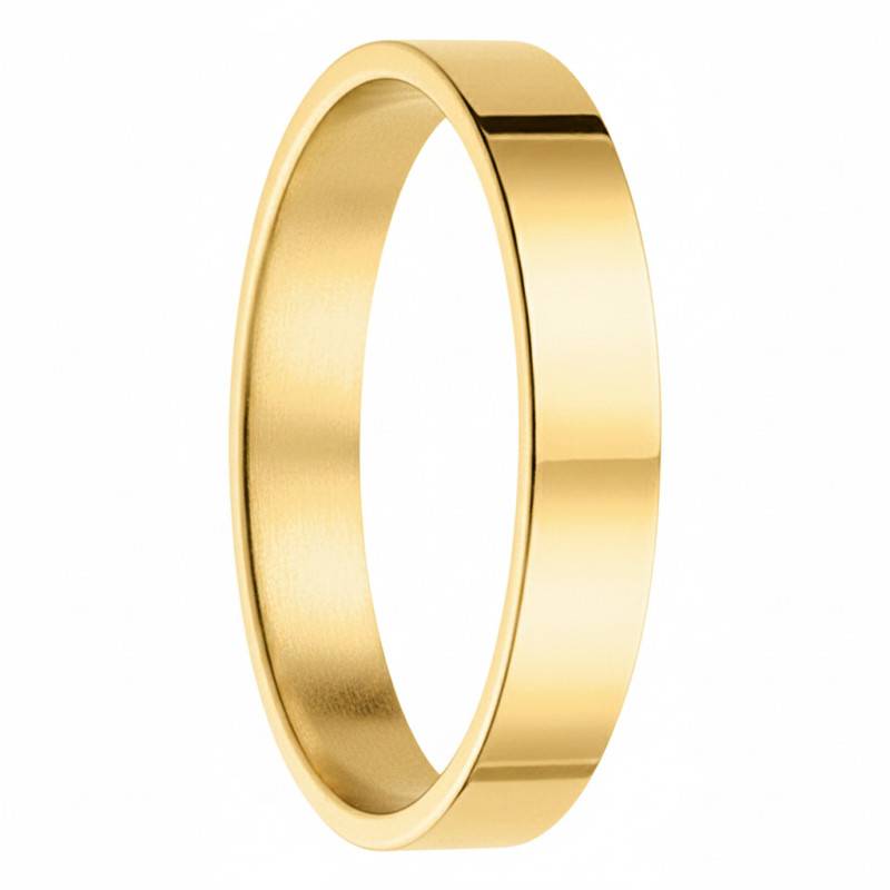 750/1000 Yellow Gold Flat Comfort Ribbon Wedding Ring, Width 4 mm - Fair'Belle