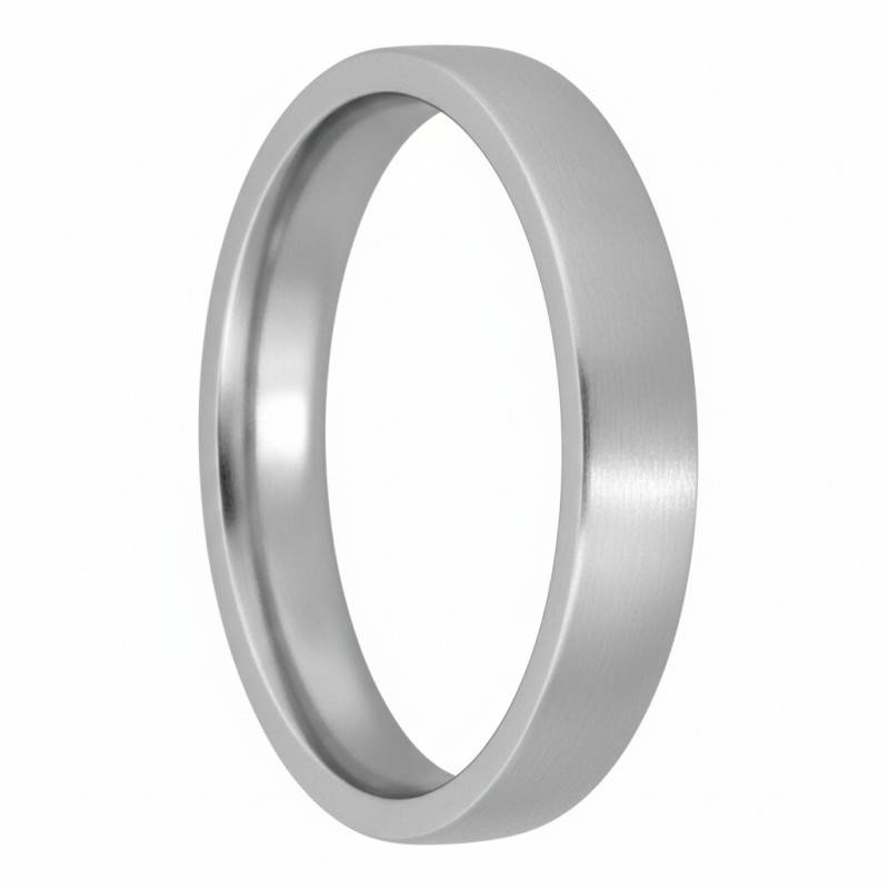 Alliance Ruban Confort Amou-Daria en Platine 950, Largeur de 4 à 6 mm - Fair'Belle