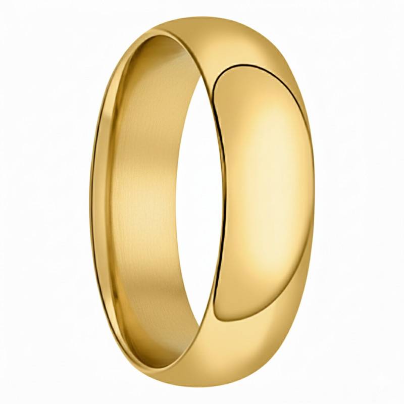 Alliance Demi-Jonc en Or Jaune 750, Largeur 6 mm - Fair'Belle