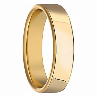 750 Yellow Gold Comfort Band Wedding Ring, Width 5 mm - Fair'Belle