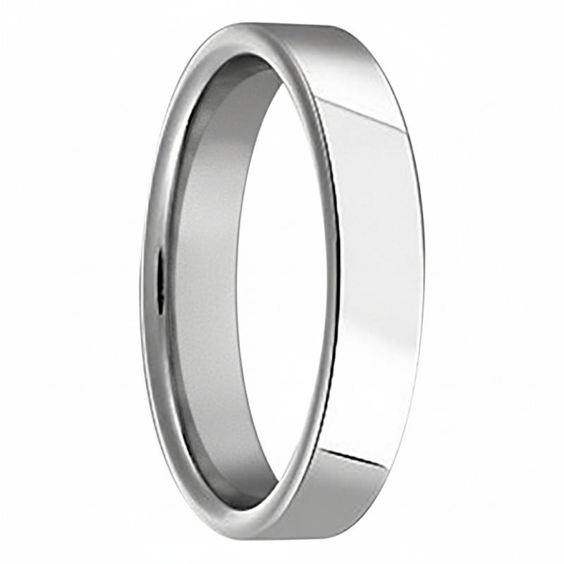 Alliance Ruban Confort en Platine 950, Largeur 4 mm - Fair'Belle