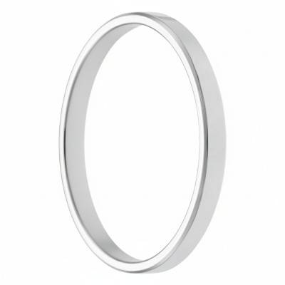 750 White Gold Standard Band Wedding Ring, Width 2 mm - Fair'Belle