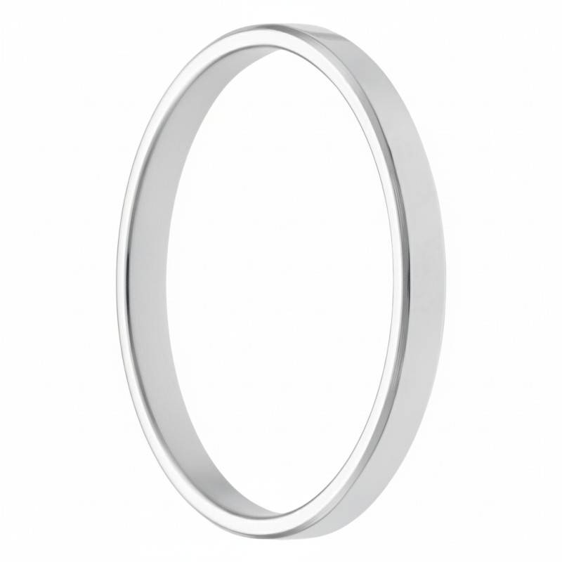 750 White Gold Standard Band Wedding Ring, Width 2 mm - Fair'Belle
