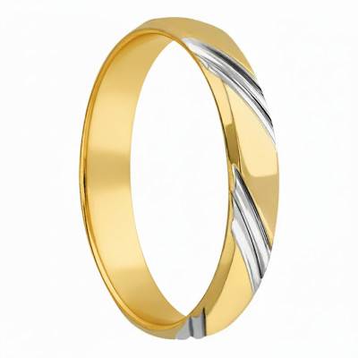 Half-Dome Standard 750/1000 2-Gold Wedding Ring, Width 4 mm - Fair'Belle