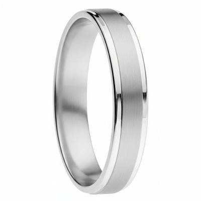 Alliance Ruban Confort Polie en Or Blanc 750, Largeur 4,50 mm - Gaïa