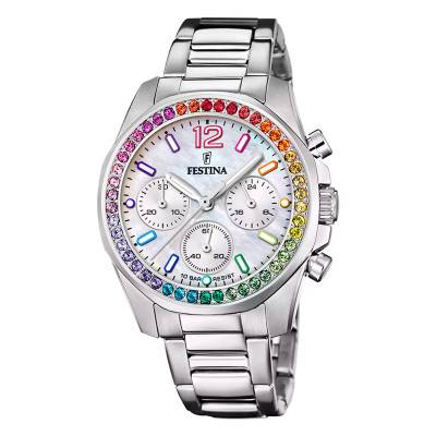 White Multicolor Rainbow Boyfriend Timepiece F20606/2 - Festina