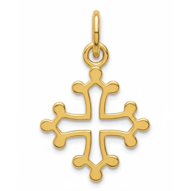 Pendentif Croix Occitane en Plaqué Or - Emanessence