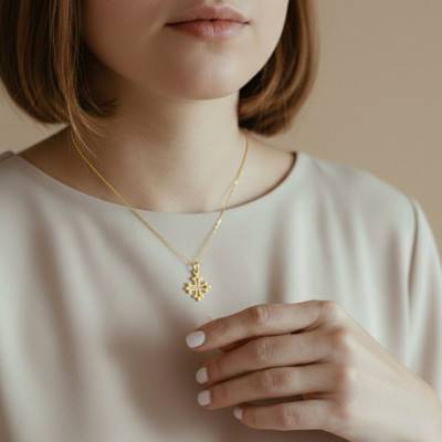 Pendentif Croix Occitane en Plaqué Or - Emanessence