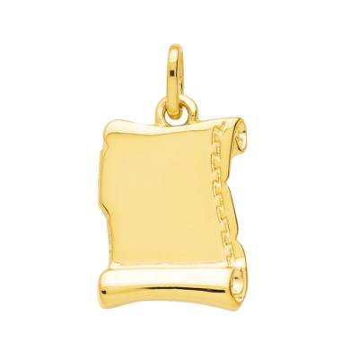 Gold-Plated Engravable Scroll Pendant - Emanessence