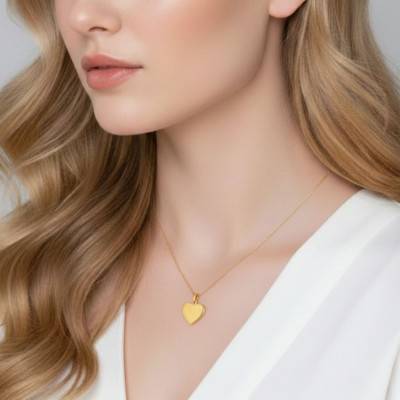 Pendentif Coeur Gravable en Plaqué Or - Emanessence