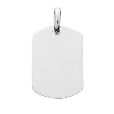 Pendentif Plaque à Graver Arrondie en Argent 925 - Emanessence