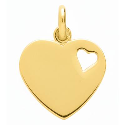 Pendentif Coeur à Graver Ajouré en Plaqué Or - Emanessence