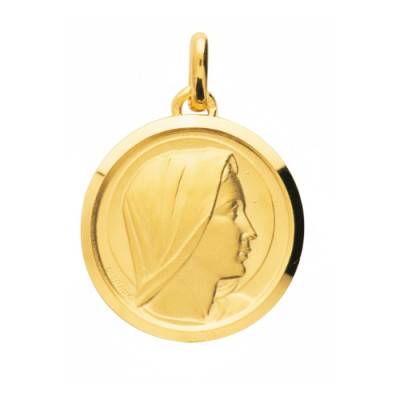 Gold-Plated Virgin Mary Medal, 17 mm Diameter - Emanessence