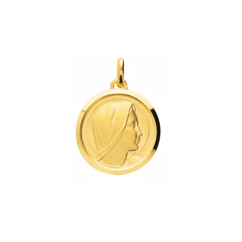 Gold-Plated Virgin Mary Medal, 17 mm Diameter - Emanessence