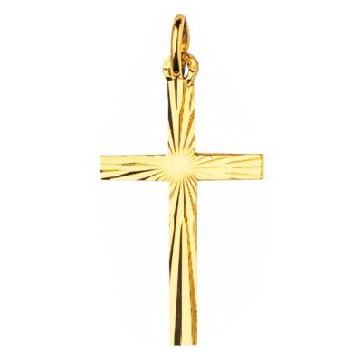Pendentif Croix Ciselée en Étoile, Plaqué Or - Emanessence