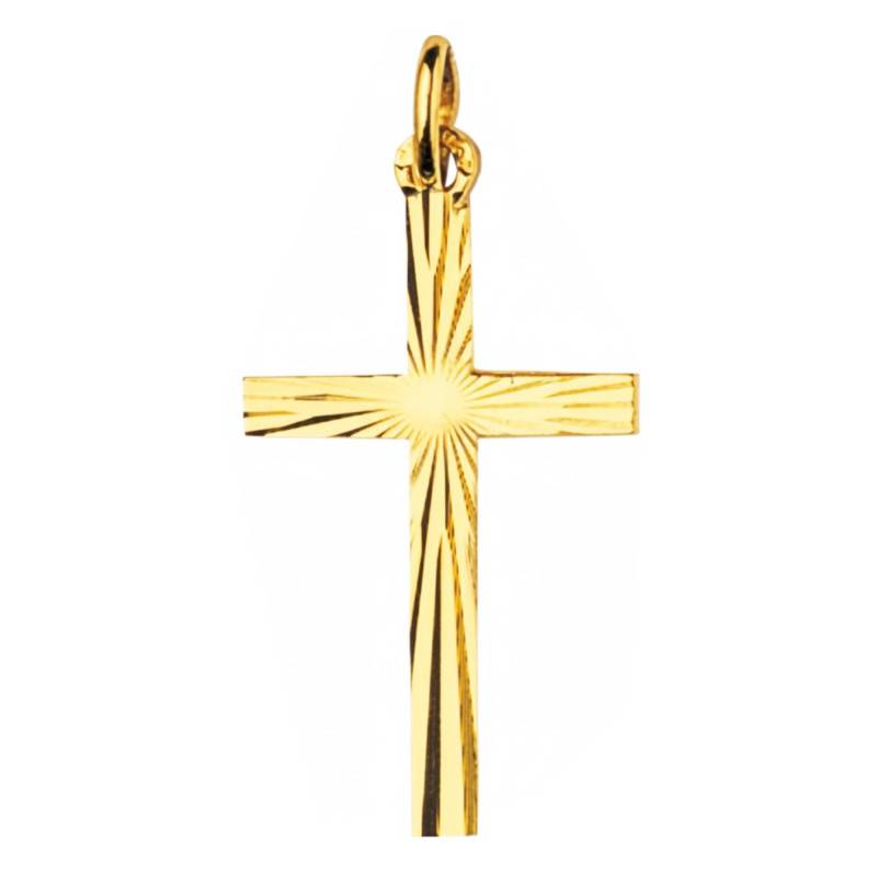Pendentif Croix Ciselée en Étoile, Plaqué Or - Emanessence