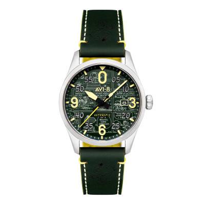 Spitfire Smith Automatic Peanuts Snoopy Flying Ace Limited Edition Aviator Green Watch AV-4134-02 - Avi-8