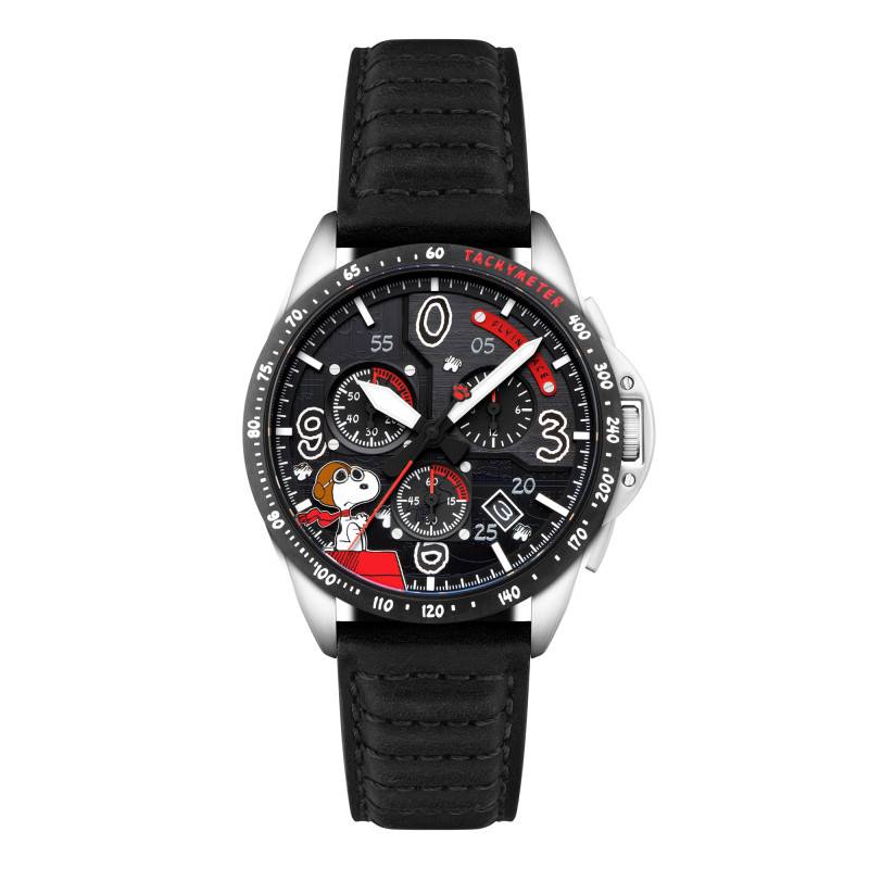 Montre P-51 Mustang Blakeslee Chronograph Peanuts Snoopy Flying Ace Limited Editon Biplane Black AV-4140-01 - Avi-8