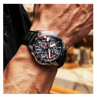 Montre P-51 Mustang Blakeslee Chronograph Peanuts Snoopy Flying Ace Limited Editon Biplane Black AV-4140-01 - Avi-8