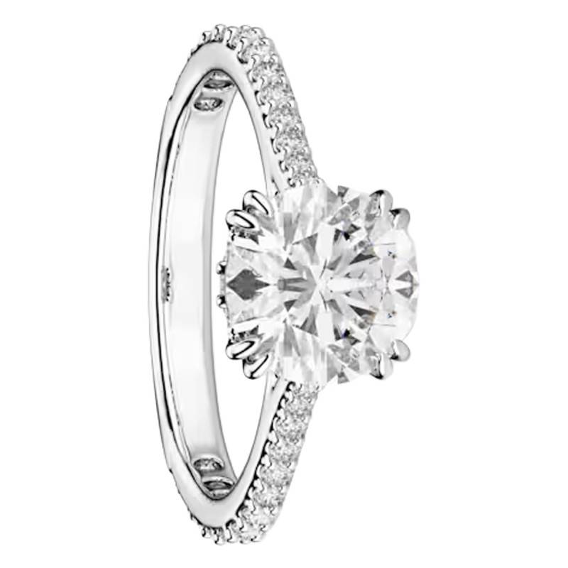 Rhodium-Plated Metal & Crystal Stilla Ring - 5717936 - Swarovski