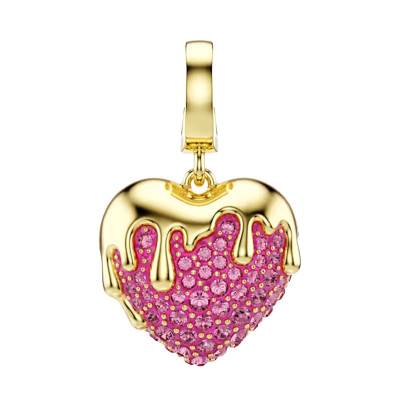Idyllia Heart Gold & Crystal Charm Pendant - 5742953 - Swarovski