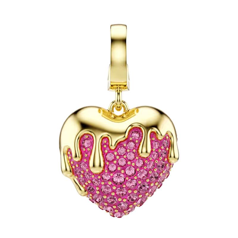 Idyllia Heart Gold & Crystal Charm Pendant - 5742953 - Swarovski