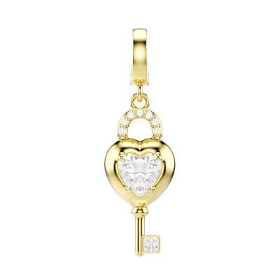 Gold Idyllia Heart Charm Pendant & Zirconia Oxides - 5742959 - Swarovski