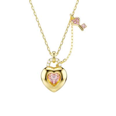 Idyllia Pendant Necklace Gold-Tone, Zirconia & Crystals, Adjustable Length 38 to 45 cm - 5737288 - Swarovski
