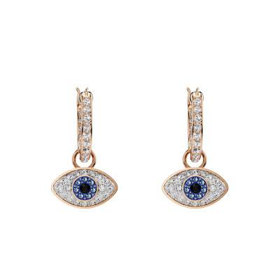 Boucles d'Oreilles Pendantes Symbolica Oeil en Plaqué Or Rose & Cristaux - 5736982 - Swarovski