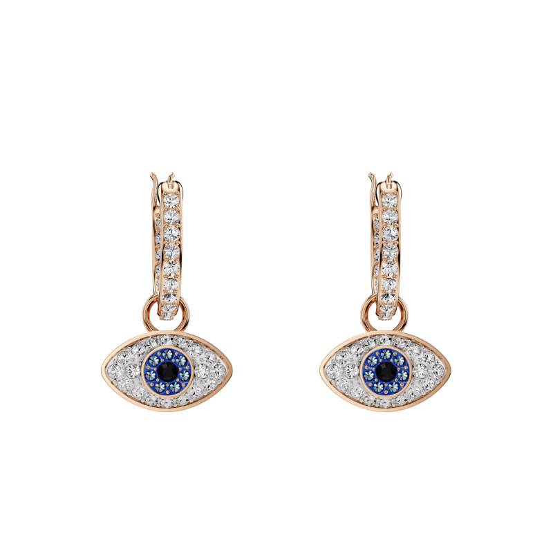 Boucles d'Oreilles Pendantes Symbolica Oeil en Plaqué Or Rose & Cristaux - 5736982 - Swarovski