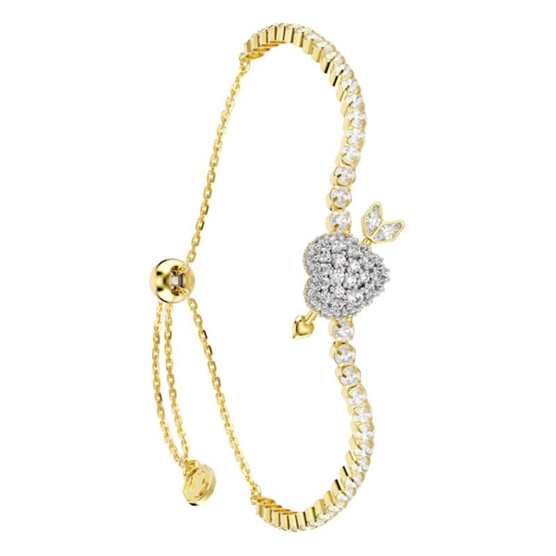 Idyllia Bracelet Gold-Tone & Zirconia, Adjustable Length 24 cm - 5744061 - Swarovski