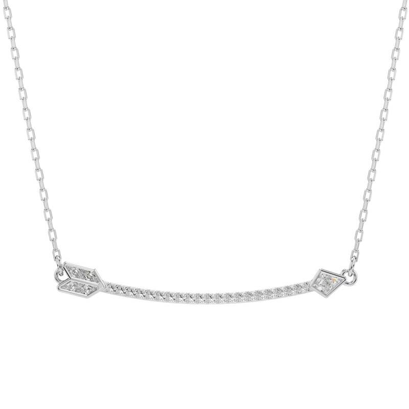 Collier Pendentif Idyllia Flèche en Métal Rhodié, Oxydes & Cristaux, Longueur 38 à 45 cm Ajustable - 5737293 - Swarovski