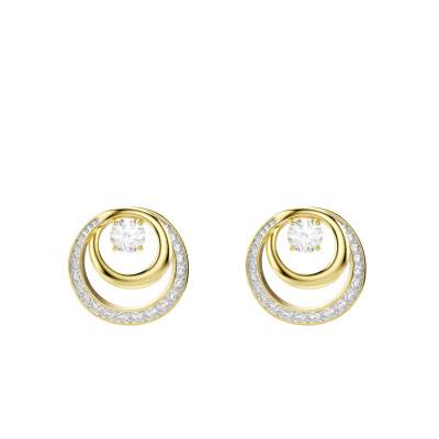 Boucles d'Oreilles Puces Hyperbola en Plaqué Or Jaune, Oxyde de Zirconium & Cristaux - 5740407 - Swarovski