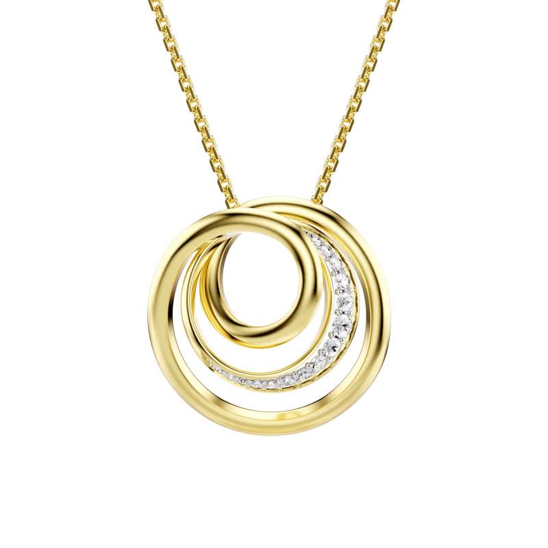 Hyperbola Gold & Crystals Necklace, Adjustable Length 50 to 57 cm - 5740410 - Swarovski