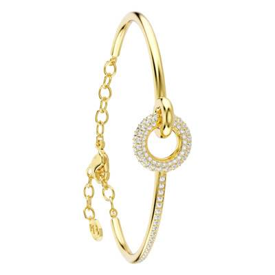 Bracelet Jonc Dextera en Plaqué Or Jaune & Cristaux, Longueur 17 à 18 cm Ajustable - 5743568 - Swarovski