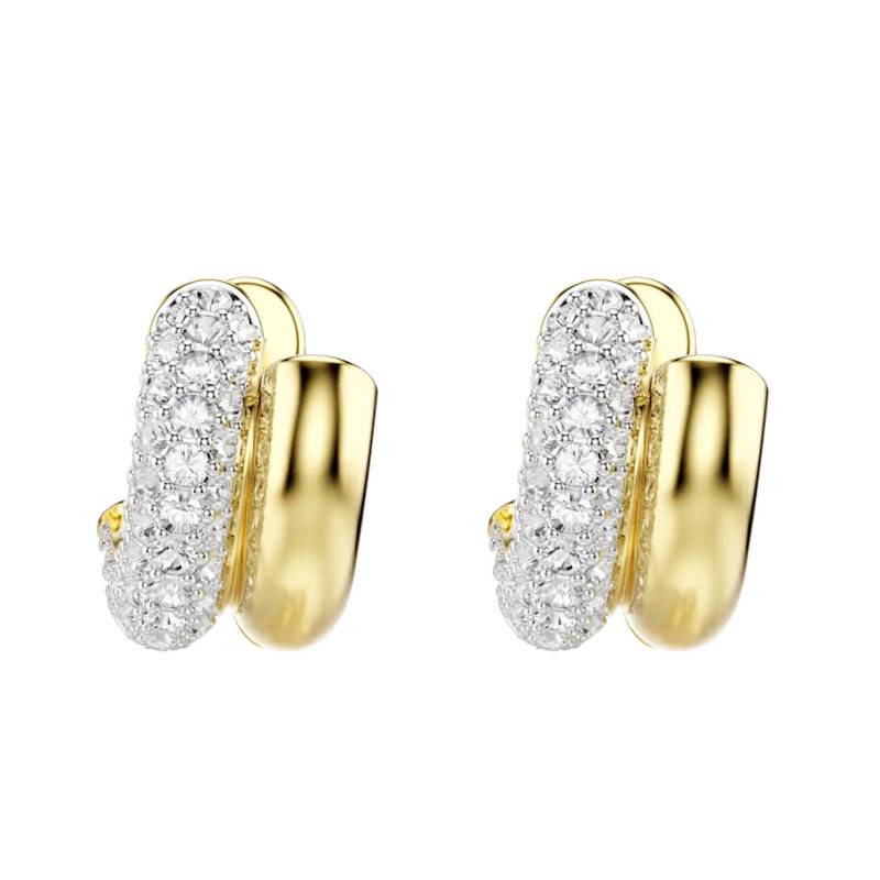 Dextera Gold & Crystals Huggie Earrings - 5740735 - Swarovski