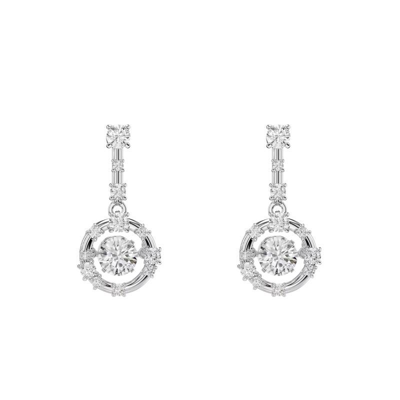 Constella Rhodium-Plated Metal & Zirconium Oxides Drop Earrings - 5738194 - Swarovski