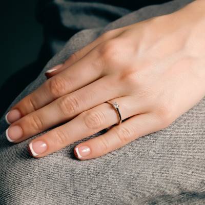 Bague Solitaire en Or Blanc 750 & Diamant 0,18 ct - Divine