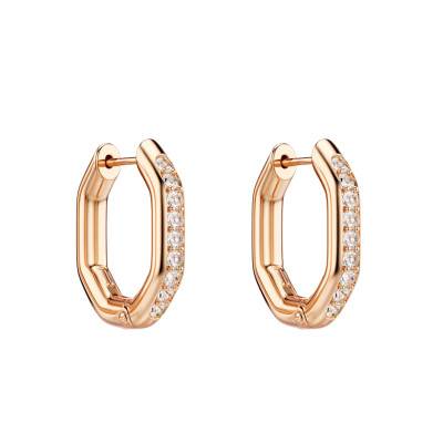 Boucles d'Oreilles Anneaux Dextera en Plaqué Or Rose & Cristaux - 5743798 - Swarovski