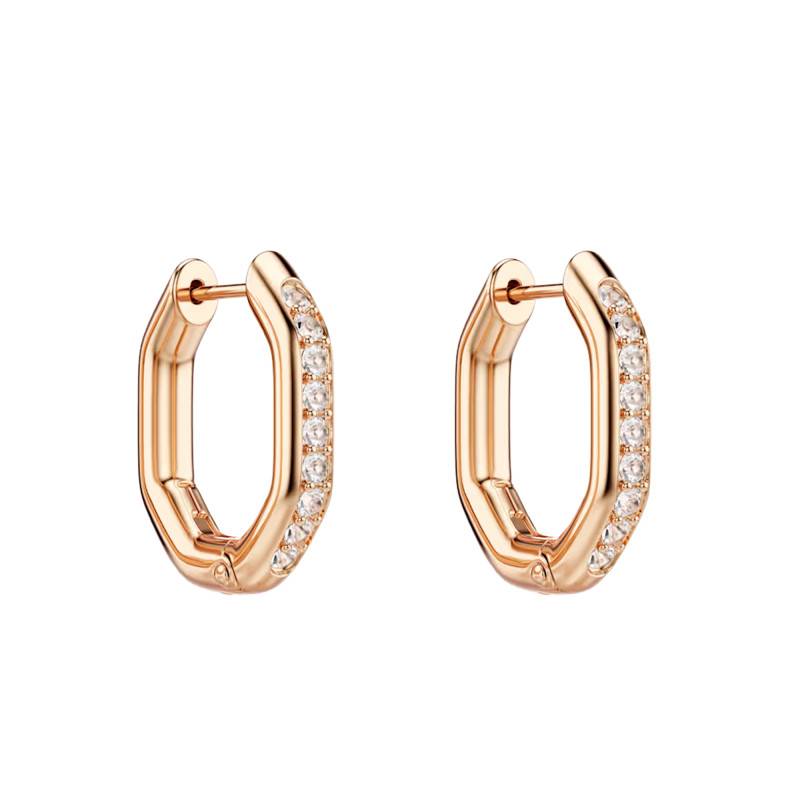 Boucles d'Oreilles Anneaux Dextera en Plaqué Or Rose & Cristaux - 5743798 - Swarovski