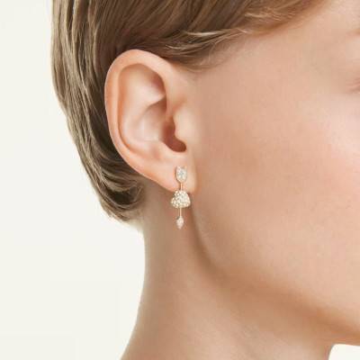 Gold-Plated Idyllia Heart Drop Earrings, Oxides & Crystals - 5737295 - Swarovski