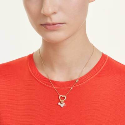 Gold-Plated Idyllia Pendant Necklace with Zircon Oxide, Adjustable Length 38 to 45 cm - 5737290 - Swarovski