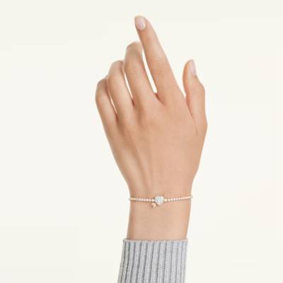 Bracelet Idyllia Doré & Oxydes de Zirconium, Longueur 24 cm Ajustable - 5744061 - Swarovski