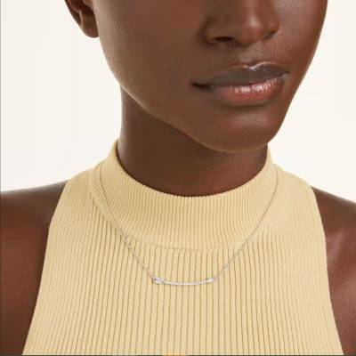 Idyllia Arrow Rhodium-Plated Metal, Oxides & Crystals Pendant Necklace, Adjustable Length 38 to 45 cm - 5737293 - Swarovski