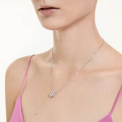 Hyperbola Rhodium-Plated Metal, Zirconium Oxides & Crystals Necklace, Length 38 to 45 cm Adjustable - 5737064 - Swarovski