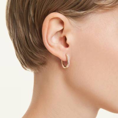 Boucles d'Oreilles Anneaux Dextera en Plaqué Or Rose & Cristaux - 5743798 - Swarovski