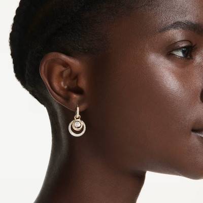 Hyperbola Drop Earrings Gold-Tone, Zirconia & Crystals - 5738249 - Swarovski