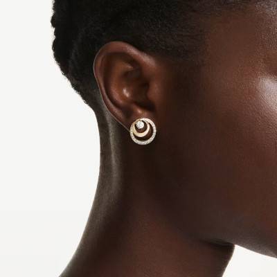 Boucles d'Oreilles Puces Hyperbola en Plaqué Or Jaune, Oxyde de Zirconium & Cristaux - 5740407 - Swarovski