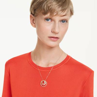 Hyperbola Gold & Crystals Necklace, Adjustable Length 50 to 57 cm - 5740410 - Swarovski
