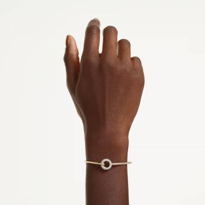 Bracelet Jonc Dextera Doré & Cristaux, Longueur 17 à 18 cm Ajustable - 5743568 - Swarovski